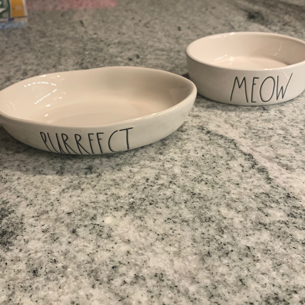 Cat food/water bowls- set of 2